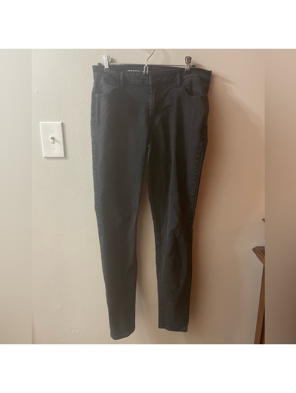 Women's Old Navy Super Skinny Mid Rise Size 6 Long Black Jeans Tote9